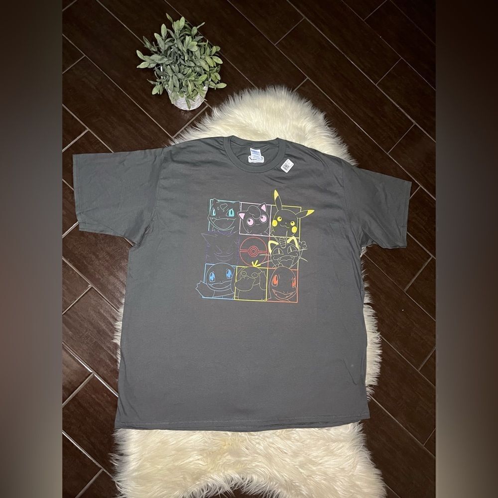 Pokemon grey graphic short sleeved tee sz 3X